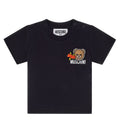 T-shirt neonato Moschino Kids nera in cotone