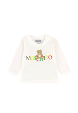 T-shirt neonato Moschino Kids bianca in cotone | ViaMonte Shop