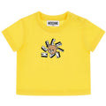 T-shirt neonato Moschino Kids gialla in cotone