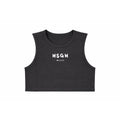 Top bambina MSGM nero in jersey di cotone