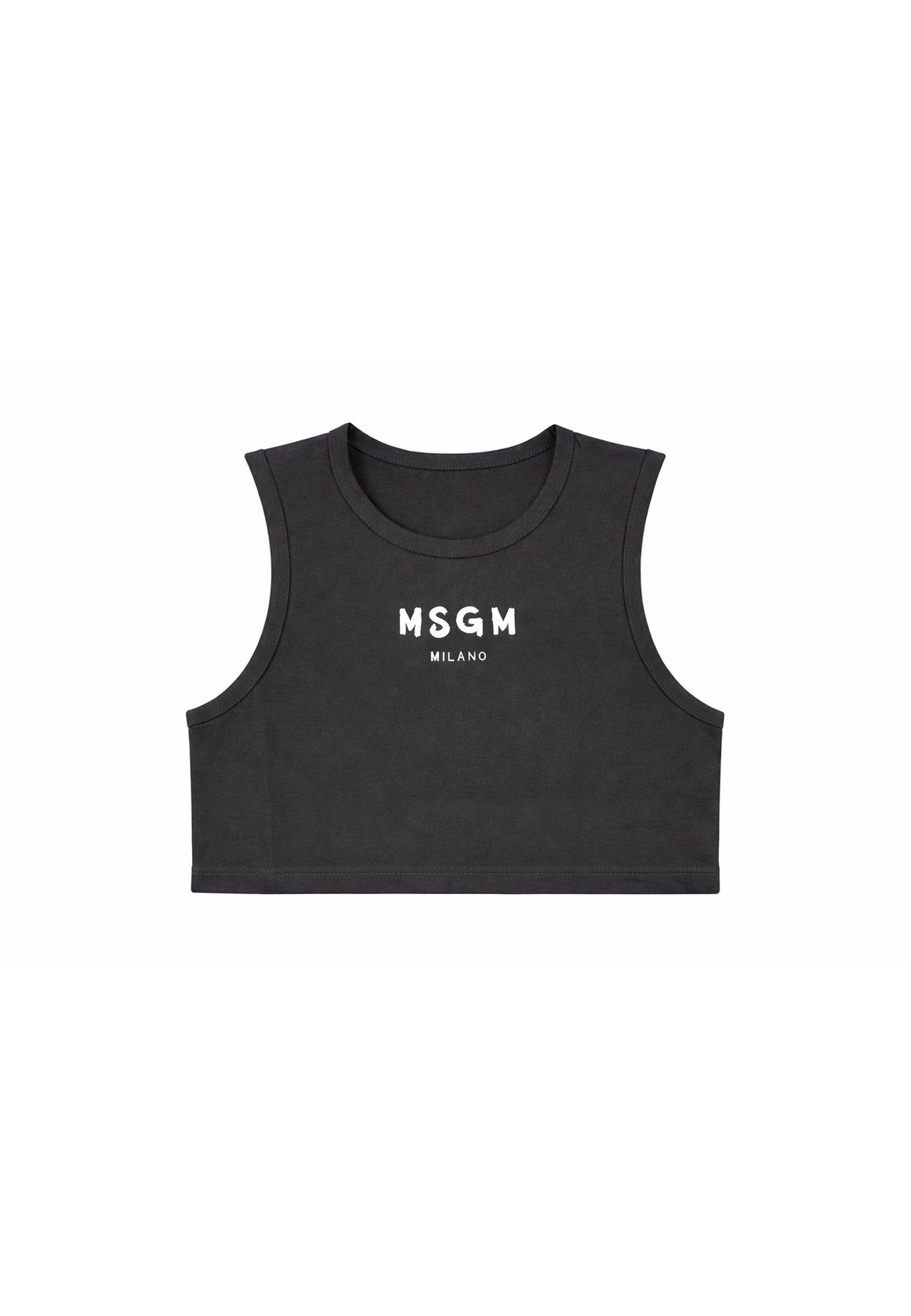 Top bambina MSGM nero in jersey di cotone