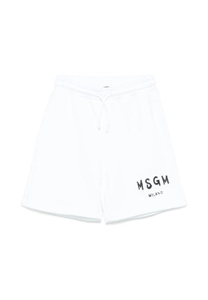 Bermuda bambino MSGM bianco in cotone | ViaMonte Shop