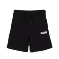 Bermuda bambino MSGM nero in cotone | ViaMonte Shop
