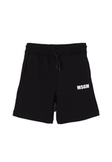 Bermuda bambino MSGM nero in cotone | ViaMonte Shop