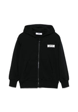 Felpa bambino MSGM nera in cotone | ViaMonte Shop