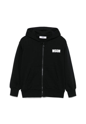 Felpa bambino MSGM nera in cotone | ViaMonte Shop