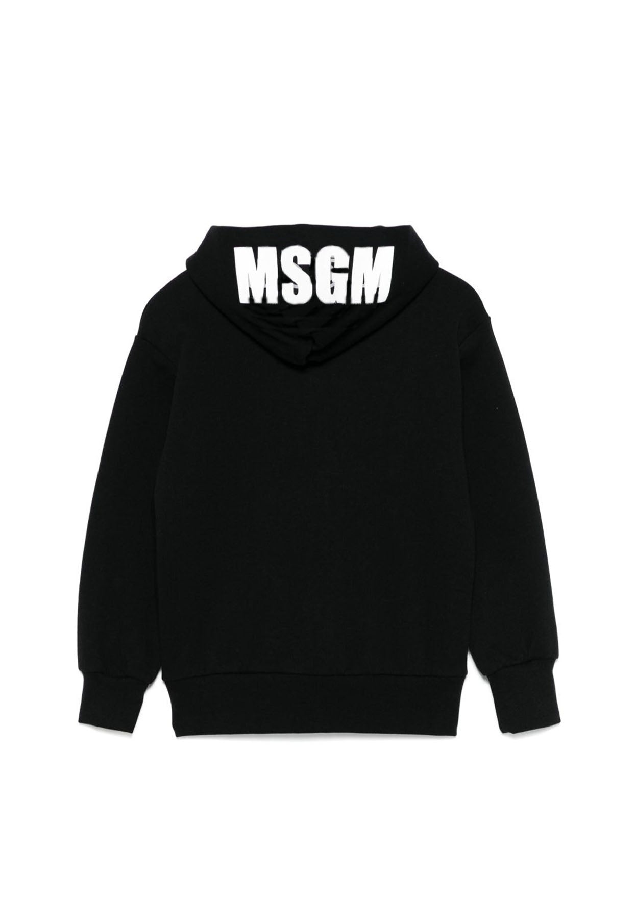 Felpa bambino MSGM nera in cotone | ViaMonte Shop