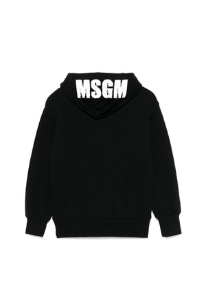 Felpa bambino MSGM nera in cotone | ViaMonte Shop