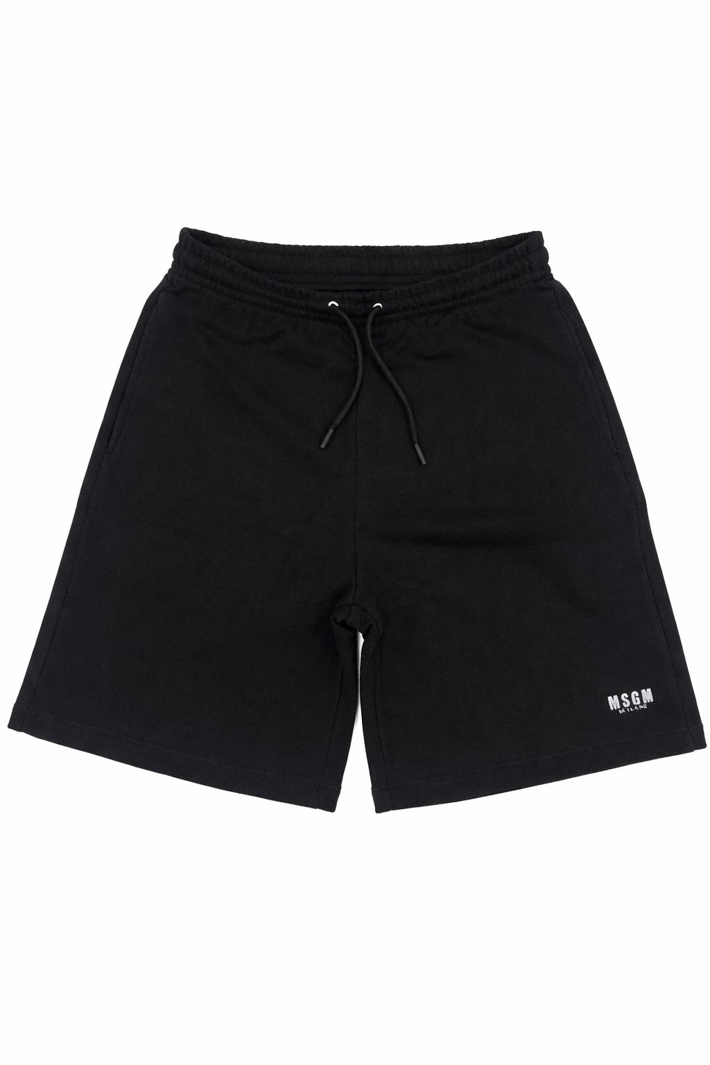Bermuda bambino MSGM nero in felpa di cotone