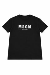T-shirt bambino MSGM nera in cotone | ViaMonte Shop