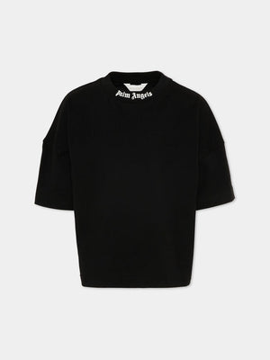 T-shirt bambino Palm Angels nera in cotone | ViaMonte Shop