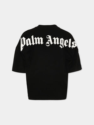 T-shirt bambino Palm Angels nera in cotone | ViaMonte Shop