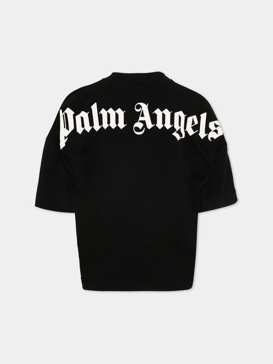 T-shirt bambino Palm Angels nera in cotone | ViaMonte Shop