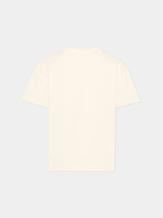 T-shirt bambino Palm Angels avorio in jersey di cotone | ViaMonte Shop