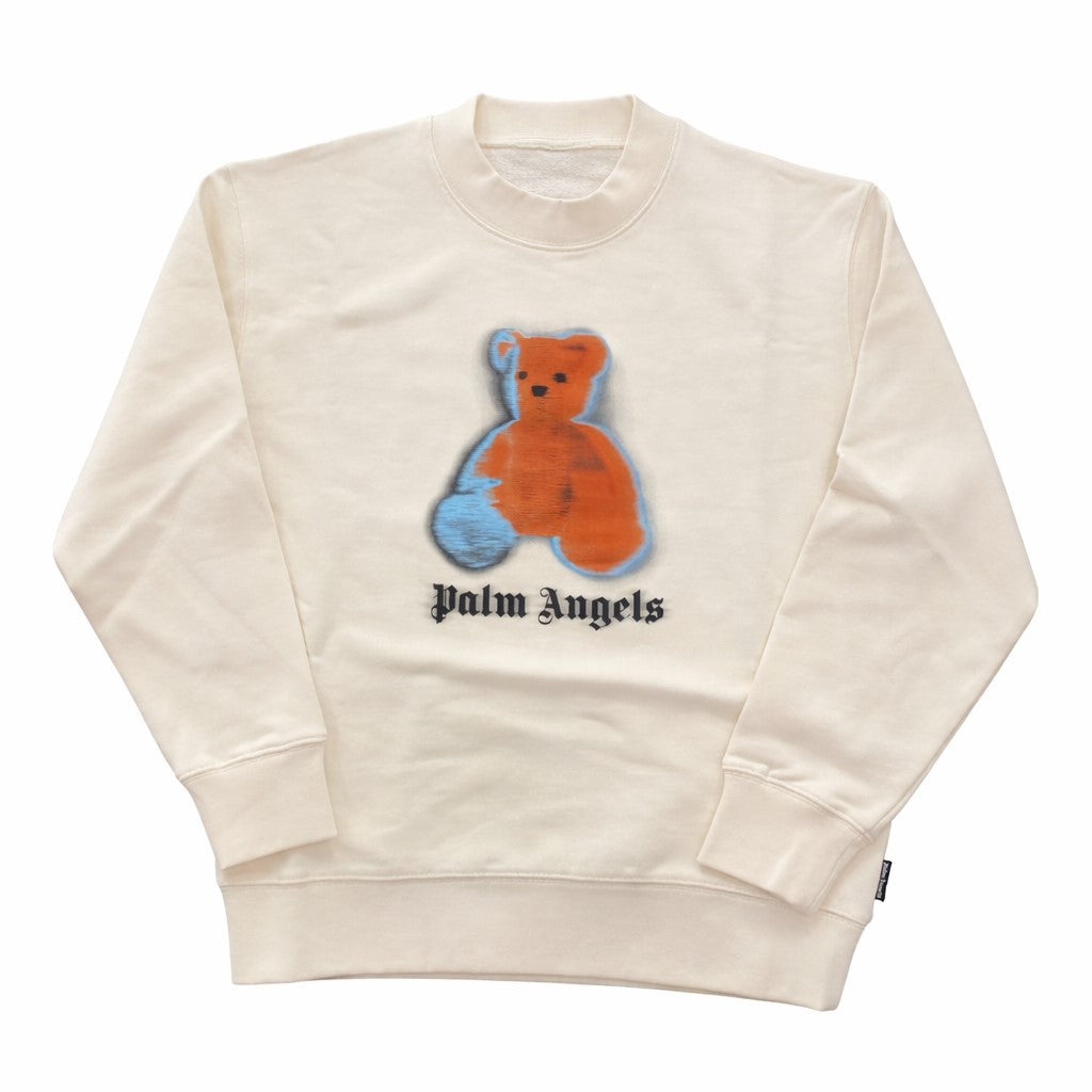 Felpa bambino Palm Angels avorio in cotone | ViaMonte Shop