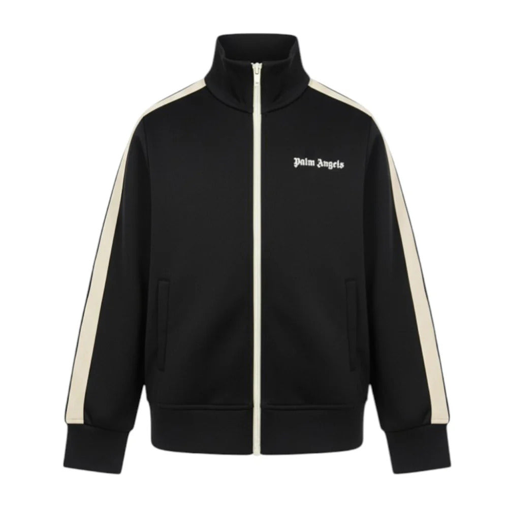 Felpa aperta bambino Palm Angels nera in in misto cotone | ViaMonte Shop
