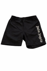 Costume boxer bambino Palm Angels nero in tessuto tecnico | ViaMonte Shop
