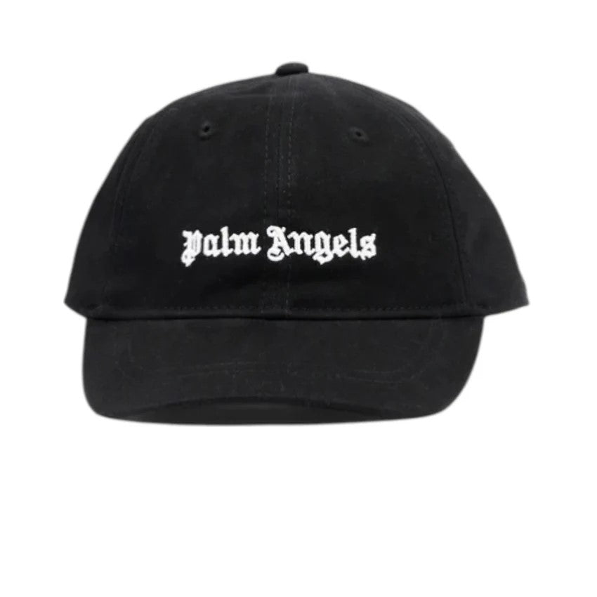 Cappello bambino Palm Angels nero in gabardina di cotone | ViaMonte Shop