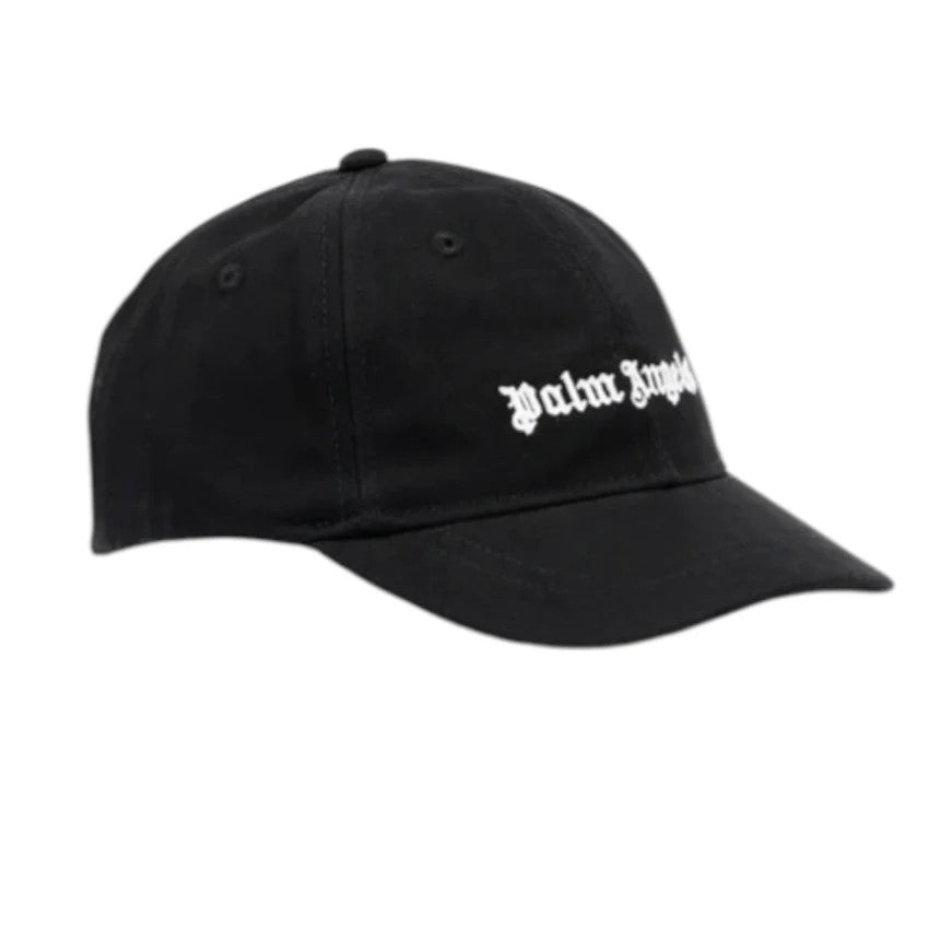 Cappello bambino Palm Angels nero in gabardina di cotone | ViaMonte Shop