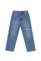 Jeans baggy bambino Palm Angels kids in denim medium
