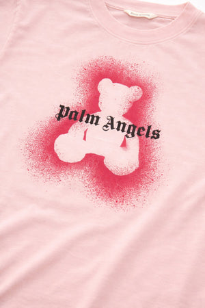 T-shirt bambina Palm Angels rosa in jersey di cotone | ViaMonte Shop