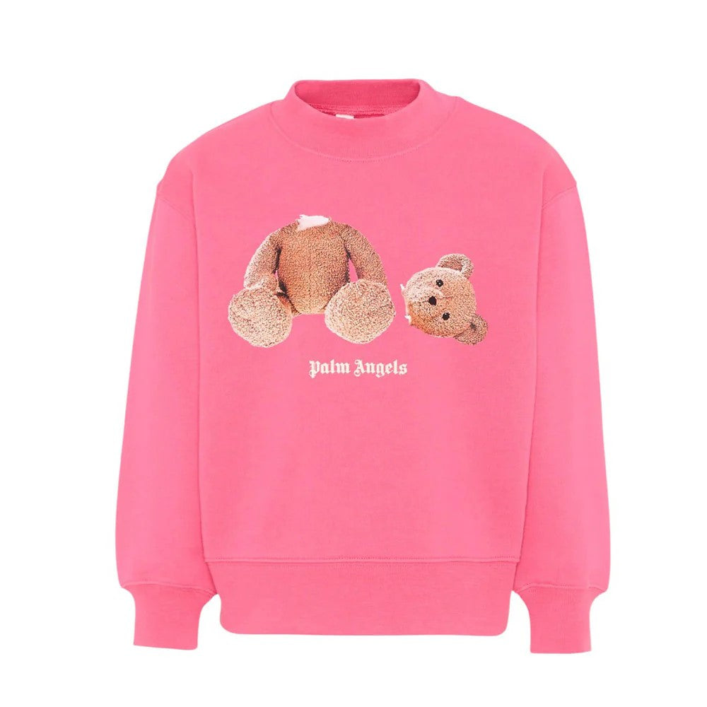 Felpa bambina Palm Angels fucsia in cotone | ViaMonte Shop