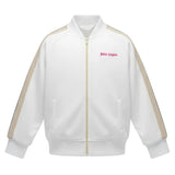 Felpa aperta bambina Palm Angels bianca in misto cotone | ViaMonte Shop