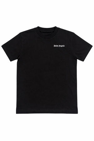 T-shirt bambino Palm Angels nera in jersey di cotone