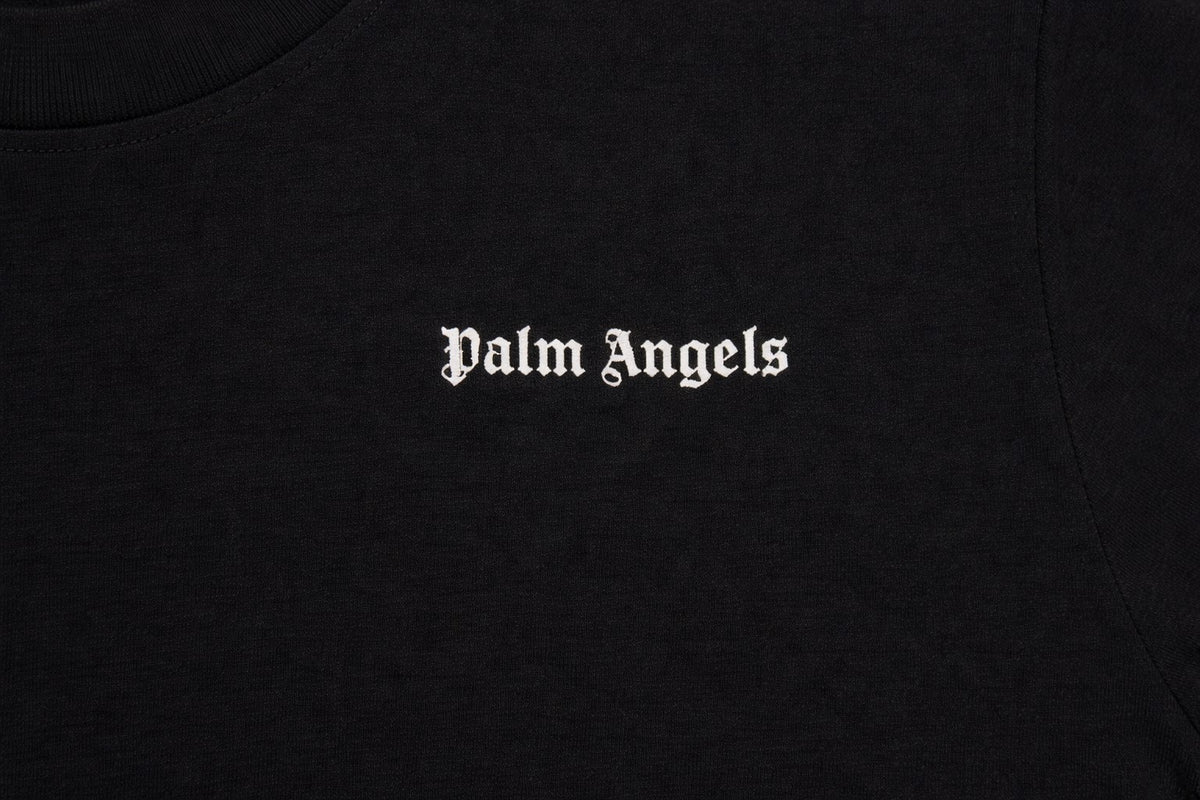 T-shirt bambino Palm Angels nera in jersey di cotone
