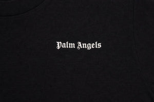 T-shirt bambino Palm Angels nera in jersey di cotone