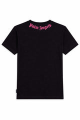 T-shirt bambina Palm Angels nera in cotone
