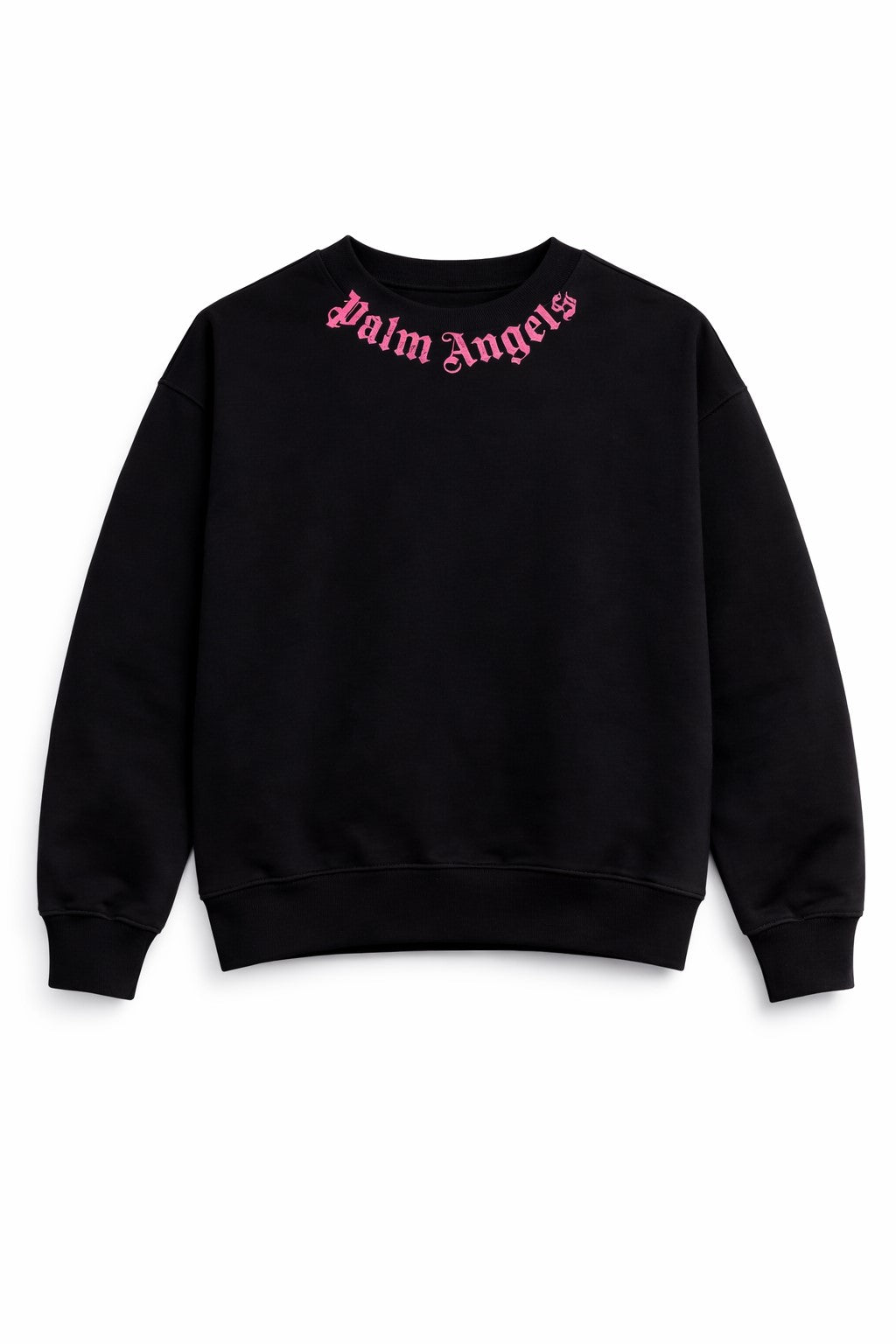 Felpa bambina Palm Angels nera in cotone