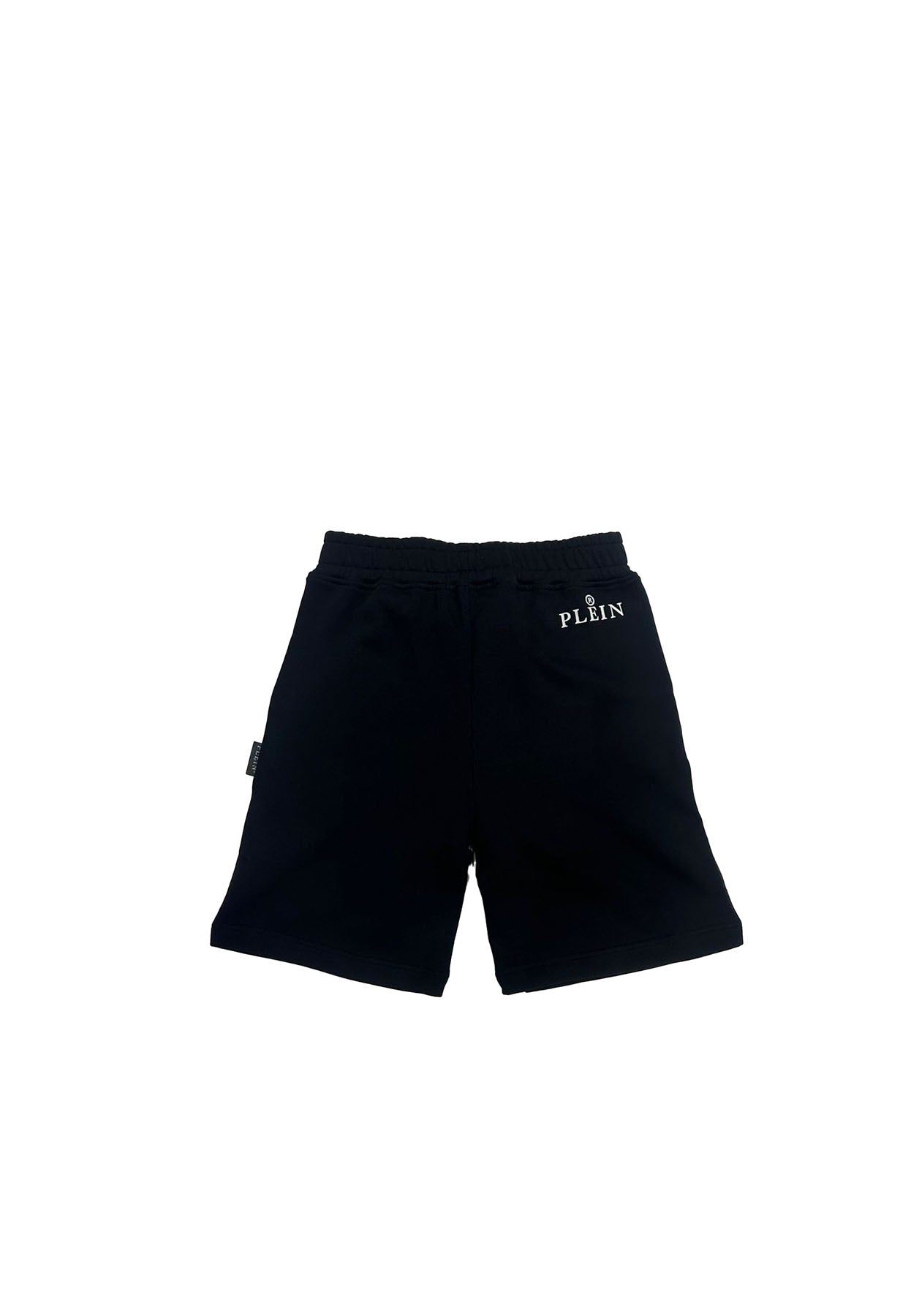 Bermuda bambino Philipp Plein nero in cotone garzato