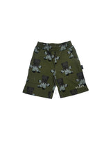 Bermuda bambino Philipp Plein verde militare in cotone garzato