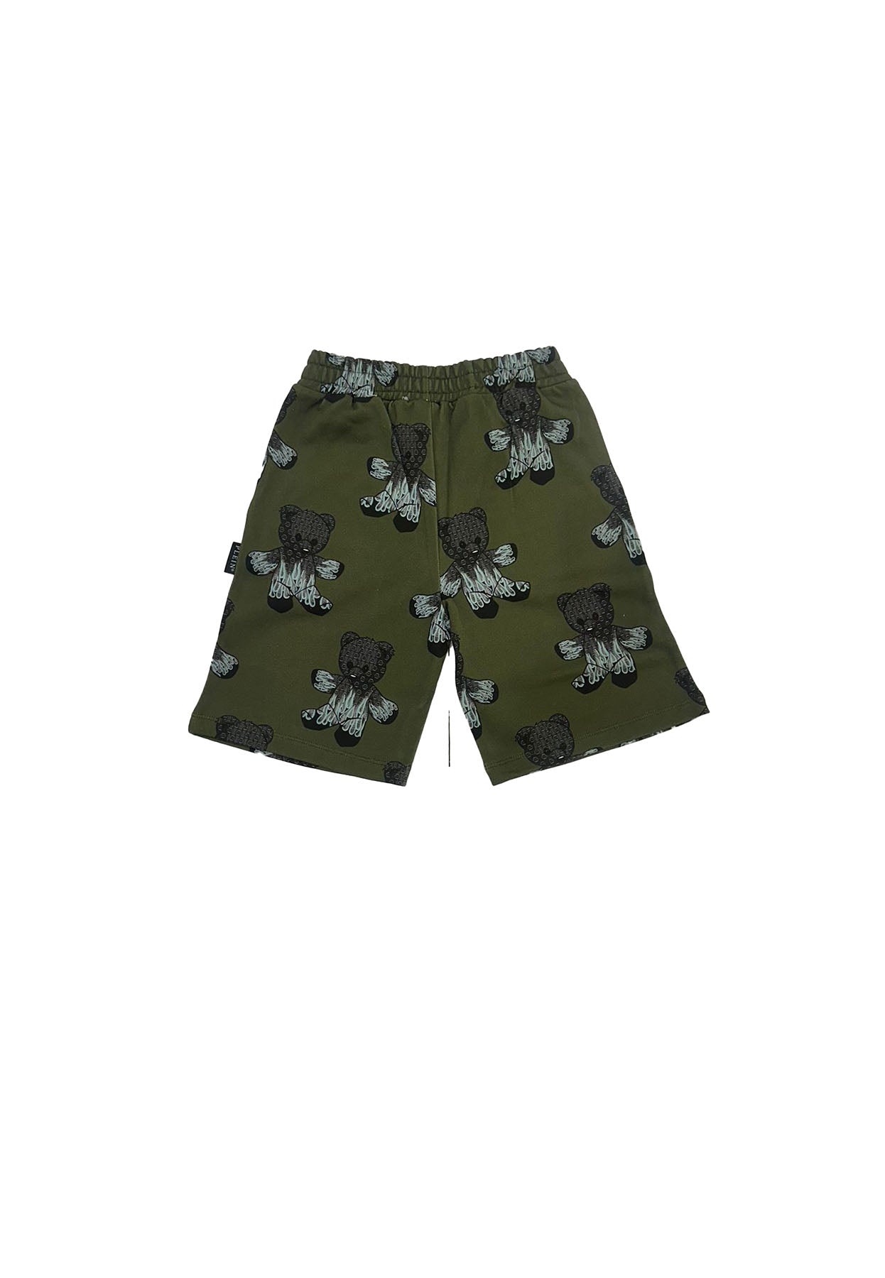 Bermuda bambino Philipp Plein verde militare in cotone garzato