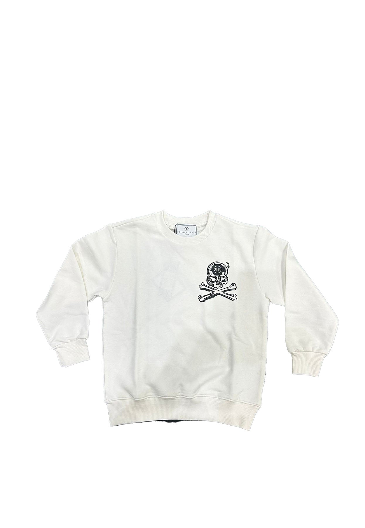 Felpa bambino Philipp Plein junior bianca in cotone