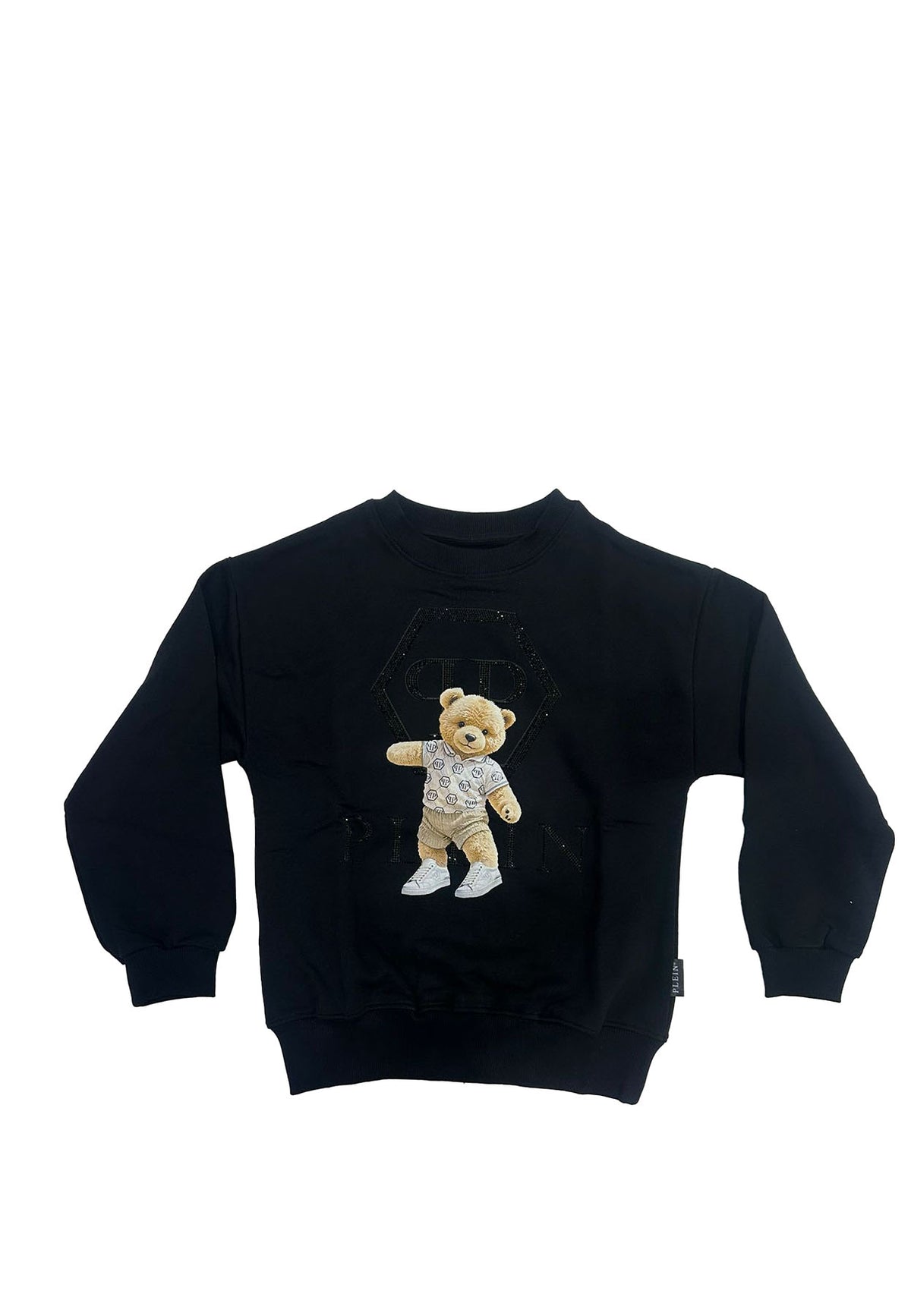 Felpa bambina Philipp Plein junior nera in cotone