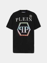 T-shirt bambina Philipp Plein junior nera in cotone | ViaMonte Shop