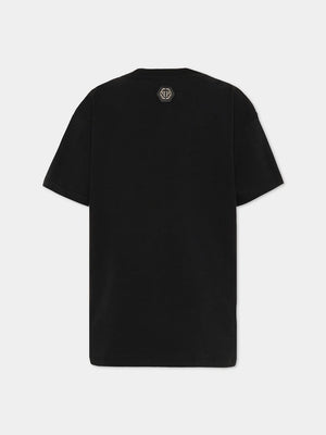 T-shirt bambina Philipp Plein junior nera in cotone | ViaMonte Shop