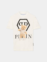 T-shirt bambina Philipp Plein junior bianca in jersey di cotone | ViaMonte Shop