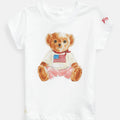 T-shirt neonata Ralph Lauren bianca in jersey di cotone | ViaMonte Shop