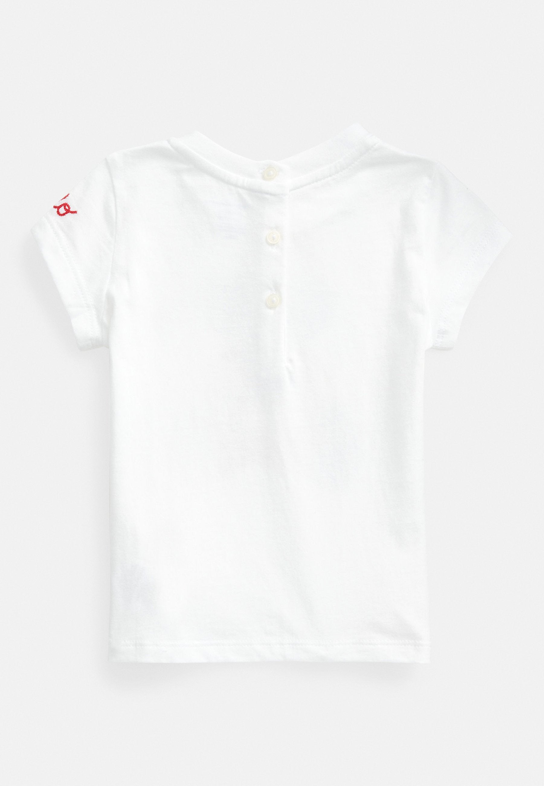 T-shirt neonata Ralph Lauren bianca in jersey di cotone | ViaMonte Shop