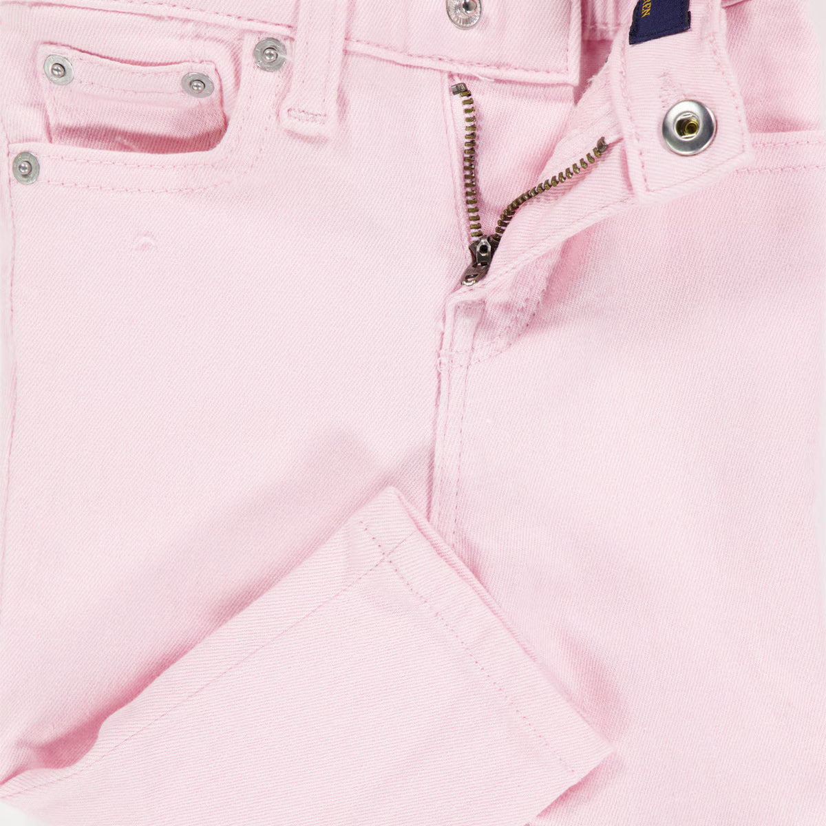 Jeans neonata Ralph Lauren rosa in denim di cotone | ViaMonte Shop