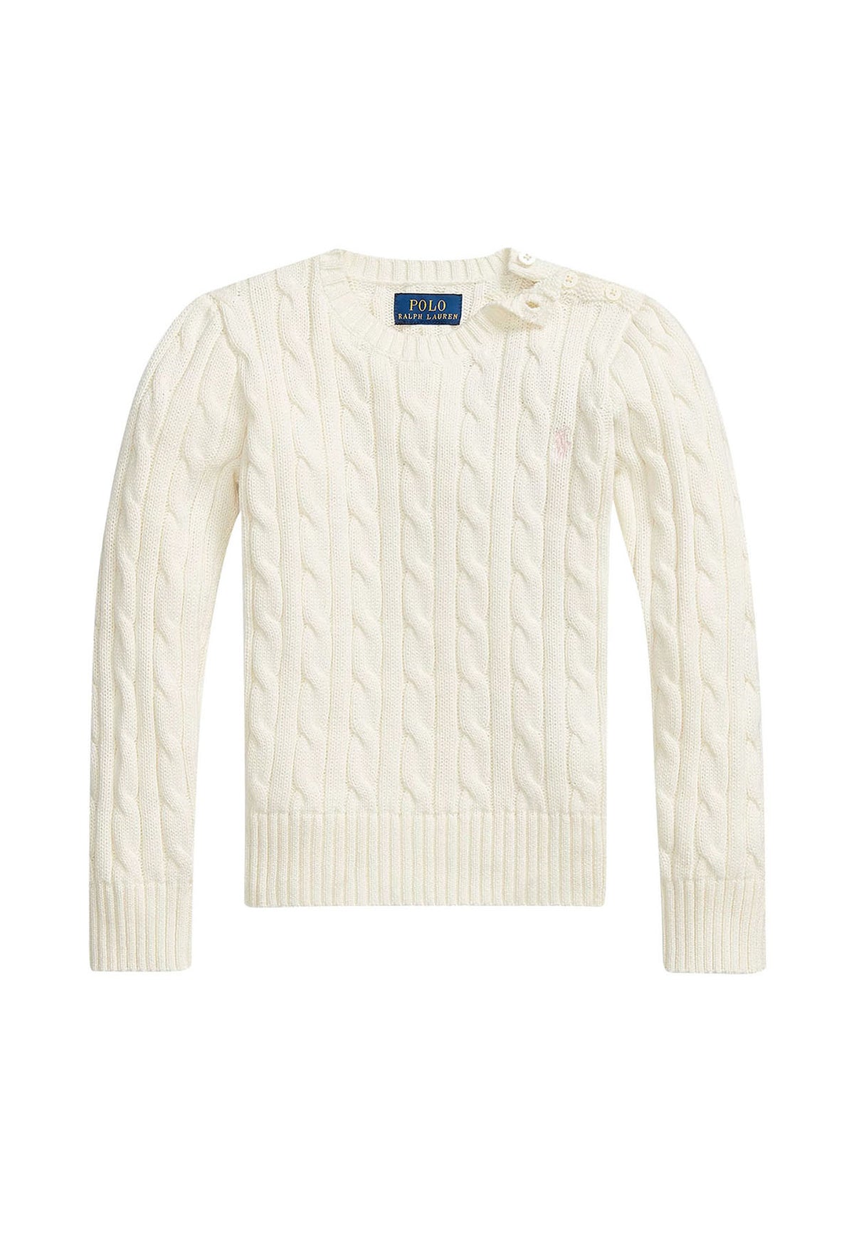 Maglia bambina Ralph Lauren bianca in cotone | ViaMonte Shop