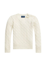 Maglia bambina Ralph Lauren bianca in cotone | ViaMonte Shop