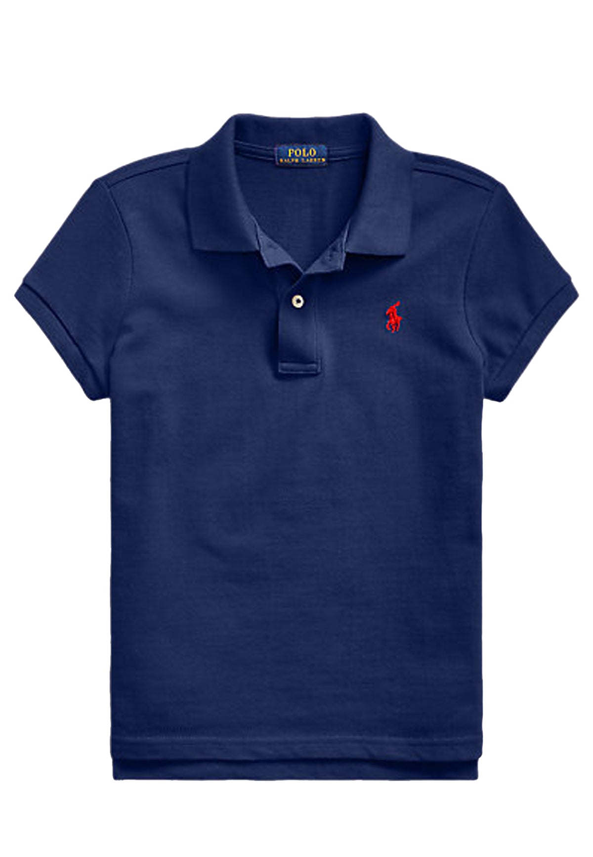 Polo bambina Ralph Lauren blu in piquet di cotone | ViaMonte Shop