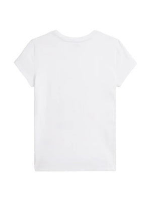 T-shirt bambina Ralph Lauren bianca in jersey di cotone | ViaMonte Shop