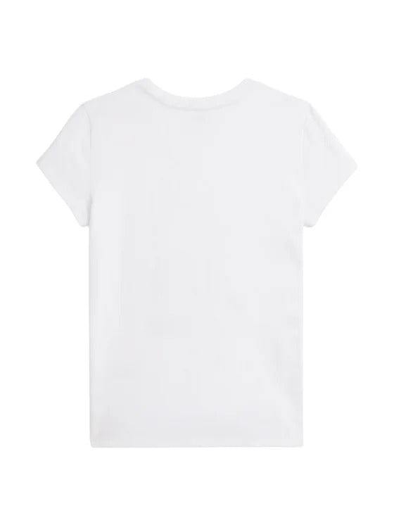 T-shirt bambina Ralph Lauren bianca in jersey di cotone | ViaMonte Shop