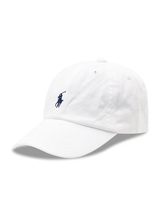 Cappello neonato Ralph Lauren bianco in twill di cotone | ViaMonte Shop