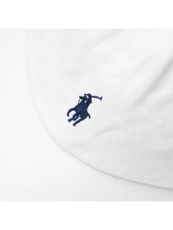 Cappello neonato Ralph Lauren bianco in twill di cotone | ViaMonte Shop